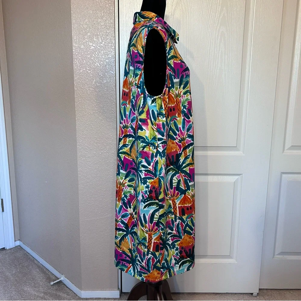 Pappagallo Colorful Tropical Print Midi Dress - Picture 3 of 5
